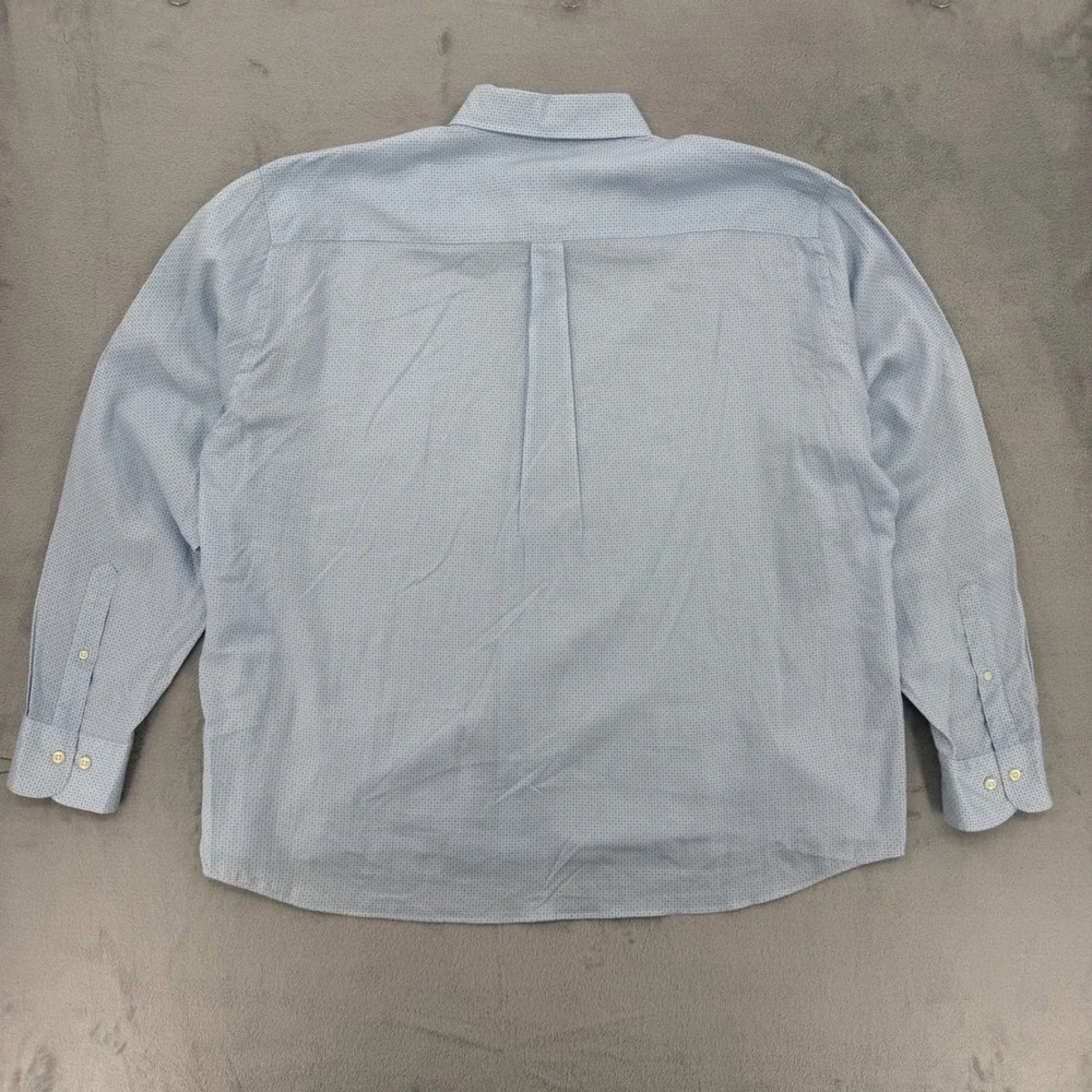 Peter Millar Mens XXL Light Blue‎ Geometric Print Long Sleeve Button Down Shirt